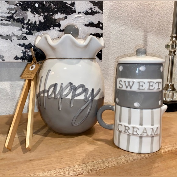 NWT Mud Pie Happy Cookie Jar - Picture 3 of 5